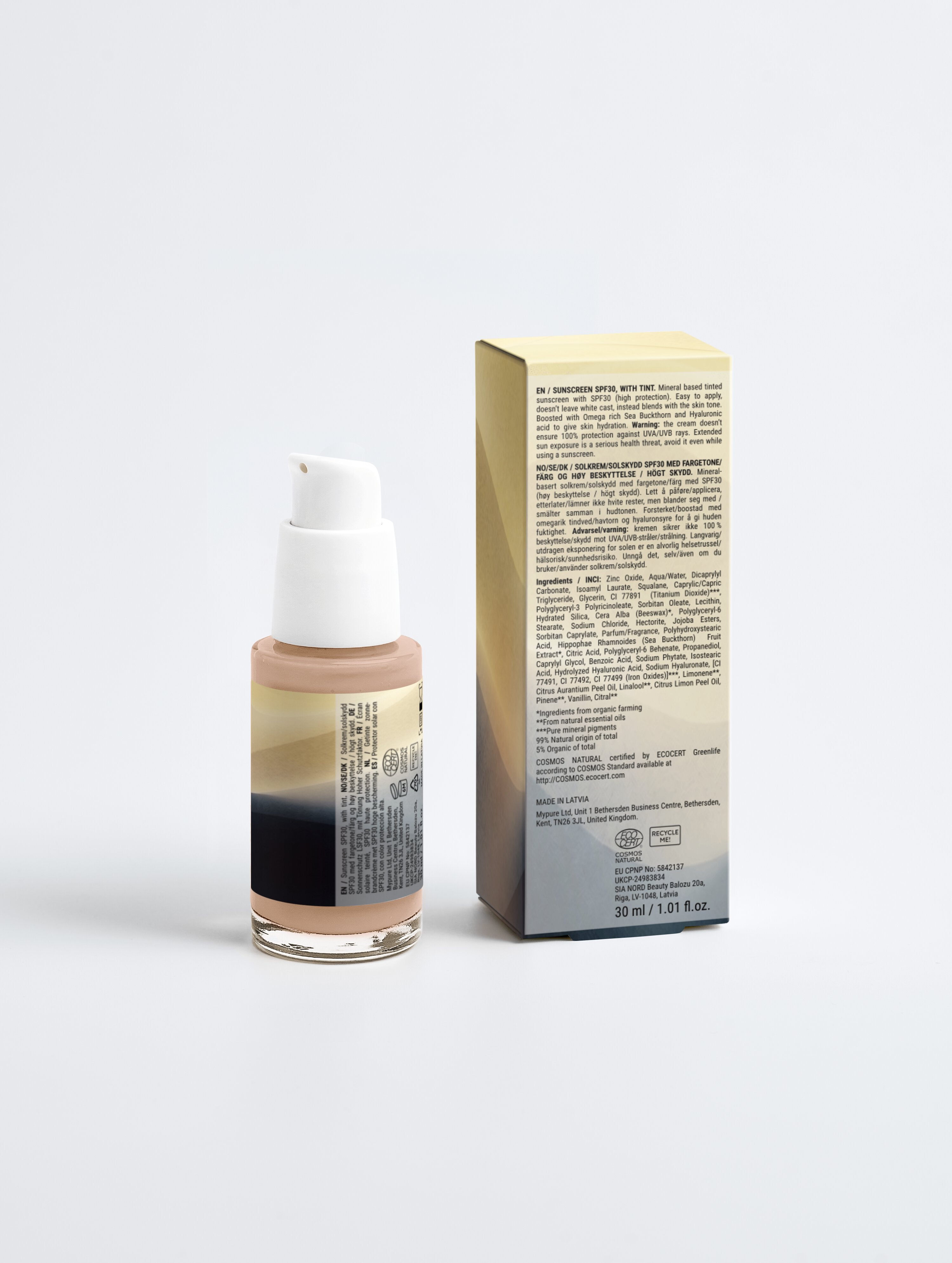 Sunscreen SPF30, with tint